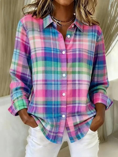 Short sleeve lapel print blouse m302889