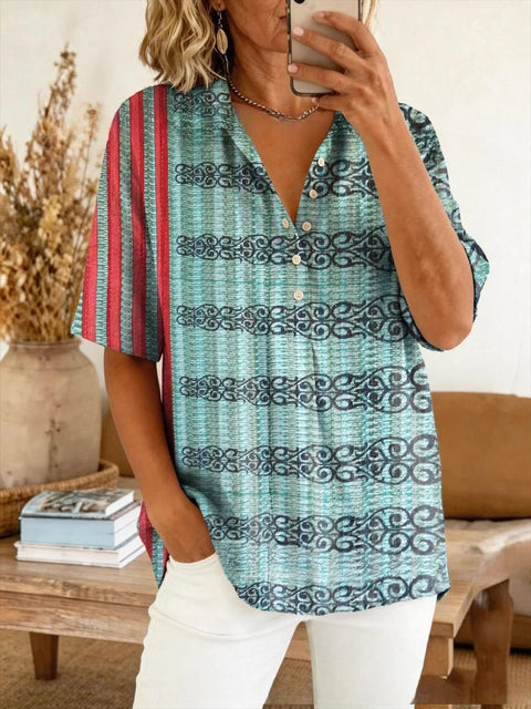Summer shirt button-down collar pullover top m302960