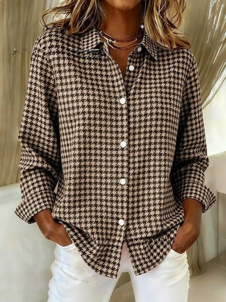 Short sleeve lapel print blouse m302889