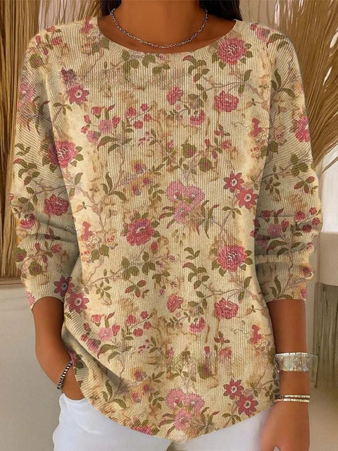 Crew Neck Casual Long Sleeve Top m302219