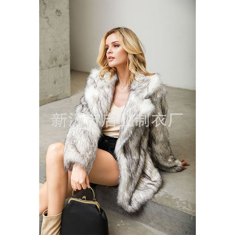 Long suit coat coat artificial fur imitation fur coat m302086
