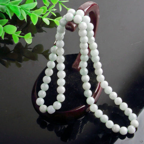 Jade A necklace, natural jadeite women's round bead jade necklace 108 beads extended m3331274