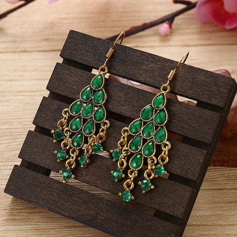 Accessory peacock tassel fanned earrings m3331112