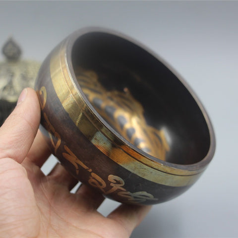 Nepal Handmade Bang Copper Turning Sutra Bowl Singing Bowl Buddha Sound Bowl Copper Run Bowl Yoga Bowl Singing Bowl Sound Therapy Ornament m3331266