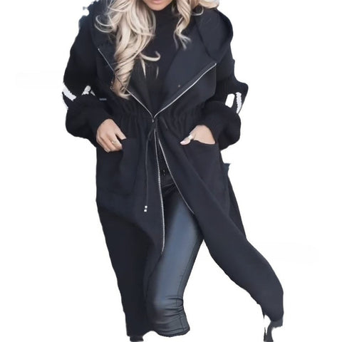 Fashion foreign trade women's clothing casual hooded long spliced jacket m302513