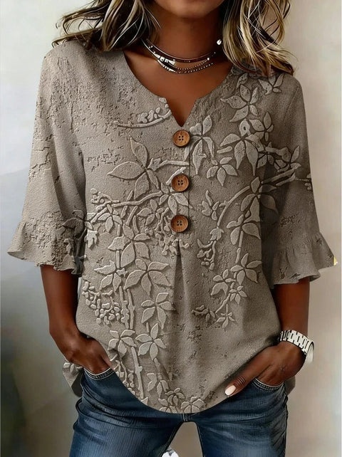 3D digital printing floral pattern women's long-sleeved buckle cardigan top m302703