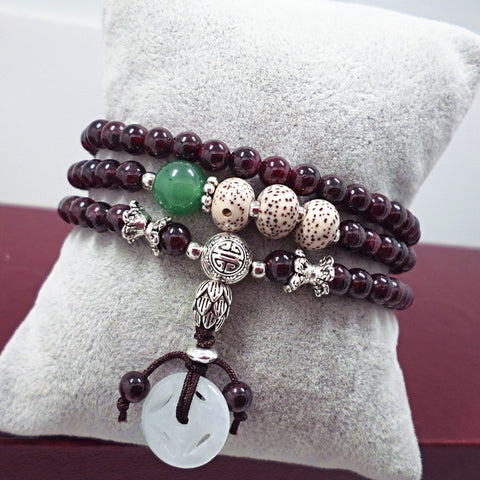 Natural stone crystal bracelet female Wangfu stone agate garnet m3331298