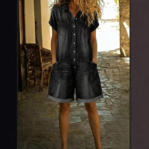 Summer new women's casual washing denim jumpsuit m303010