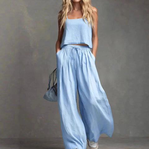 Fashion casual vest loose wide-leg pants women's suit m302950