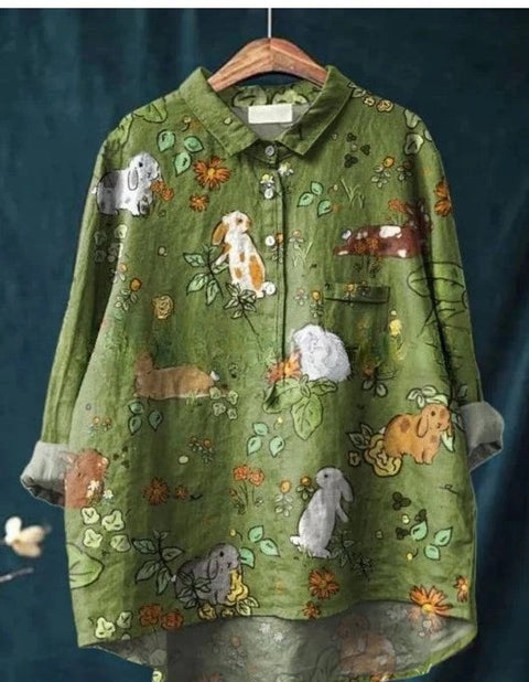 Beauty animal poultry retro print shirt m302888