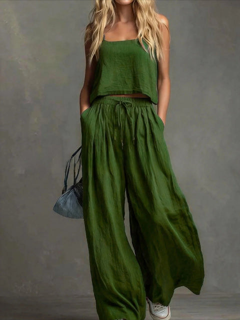Fashion casual vest loose wide-leg pants women's suit m302950
