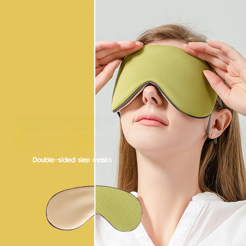 Lunch break ice silk eye mask for women with hanging ears, double-sided warm and cool breathable eye mask, outdoor light blocking sleep eye mask, m3330671
