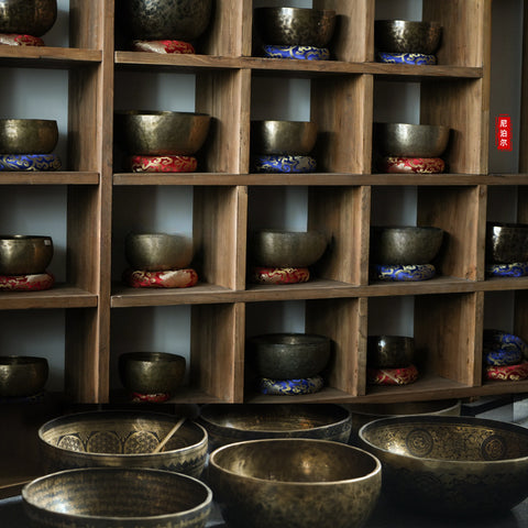 Nepalese Handmade Santha Bowl Sound Therapy Device Copper Exhausted Yoga Meditation Healing Buddha Sound Bowl m3331269