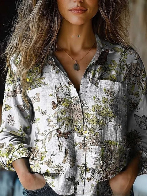 Trendy 3D printed long-sleeved shirt m303044