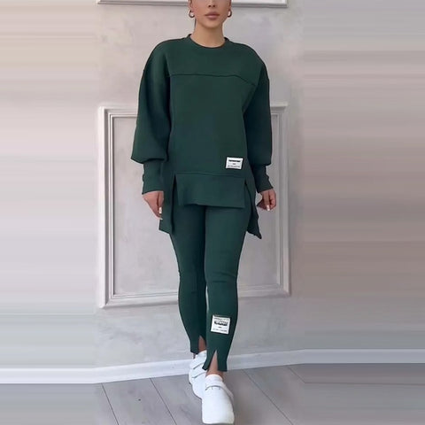 Women's fashion casual printed sweater + trousers cover m302312