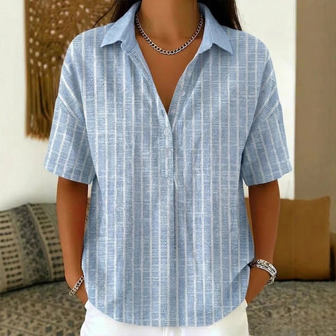 Summer shirt button-down collar pullover top m302960