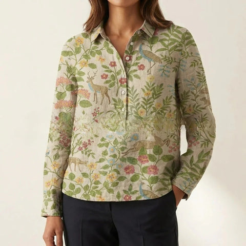 Beauty animal poultry retro print shirt m302888