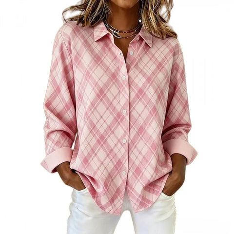 3D digital flower print pink fresh and sweet floral shirt versatile women's top m302217