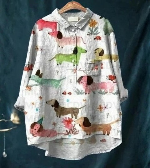 Beauty animal poultry retro print shirt m302888