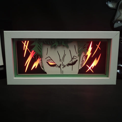 ONE PIECE Roronoa Zoro Paper Carving Lamp Photo Frame