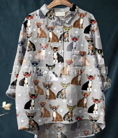 Beauty animal poultry retro print shirt m302888