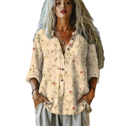 women's large size summer women's casual floral shirt women's small daisy shirt 3D printed shirt m301735