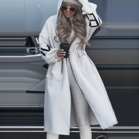 Fashion foreign trade women's clothing casual hooded long spliced jacket m302513