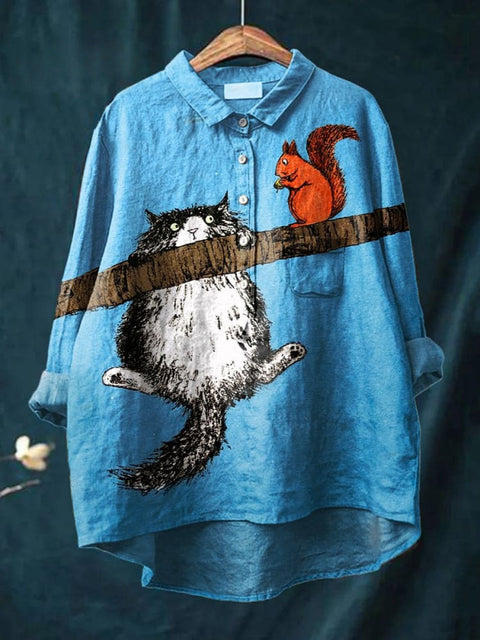 Beauty animal poultry retro print shirt m302888