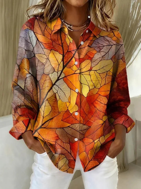 Women's autumn shirt new European and American trend plaid printing 3D shirt m302175