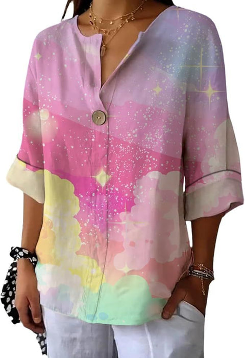 Fashion Women's Coconut Button Long Sleeve Shirt m302752