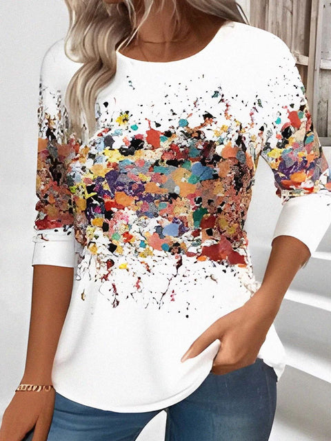 Graffiti printing 3D digital printing casual trend 3D long sleeve women's clothing m301689
