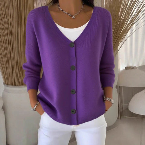 Imitation sweater women's European and American style new loose v-neck long-sleeved cardigan m301888