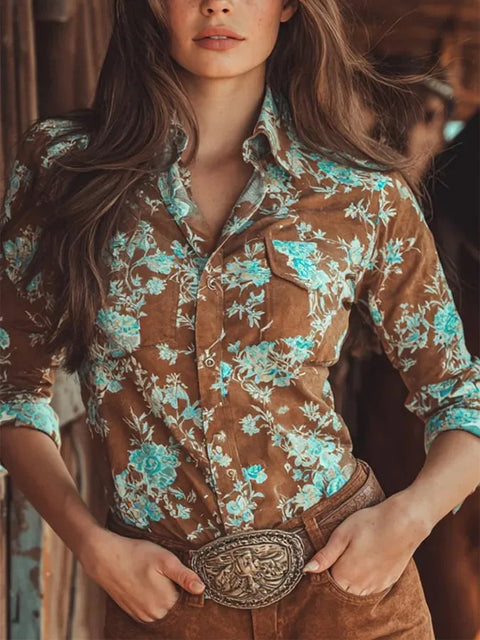 V-neck printed shirt m302770