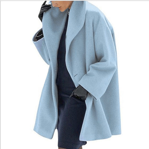 Autumn and winter coat multi-color crew neck loose hooded coat woolen coat m300538