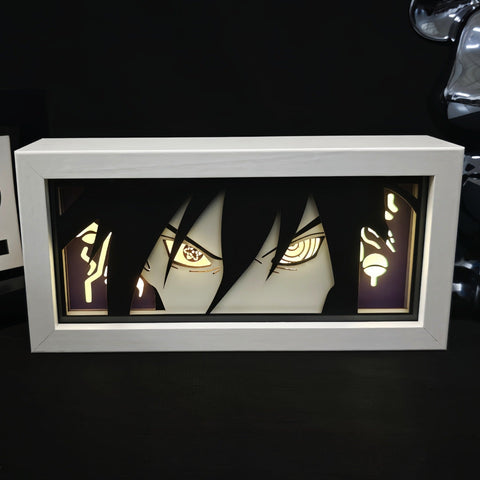 Naruto anime Uchiha Sasuke Paper Carving Lamp Photo Frame