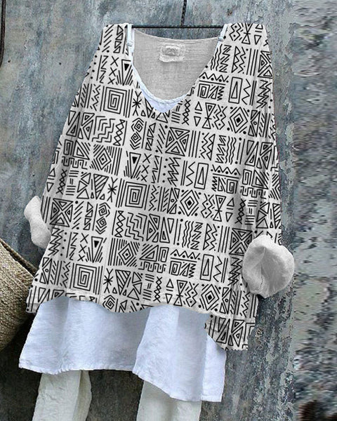 Long-sleeved printed casual pullover loose round neck single-piece T-shirt m301042