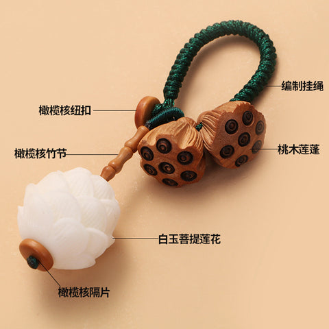 Bodhi lotus car keychain pendant literary, fresh and beautiful small lotus pod pendant m3331259