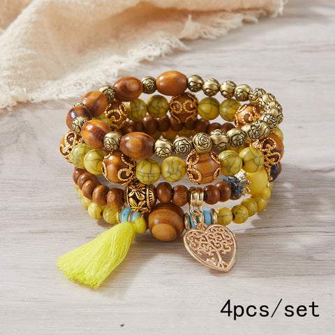 New Bohemian Bracelet Creative Tassel Multi-layer Beaded Bracelet m3331286