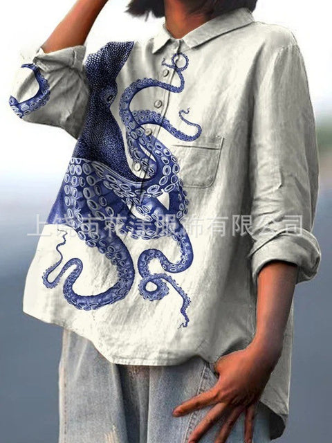 Beauty animal poultry retro print shirt m302888