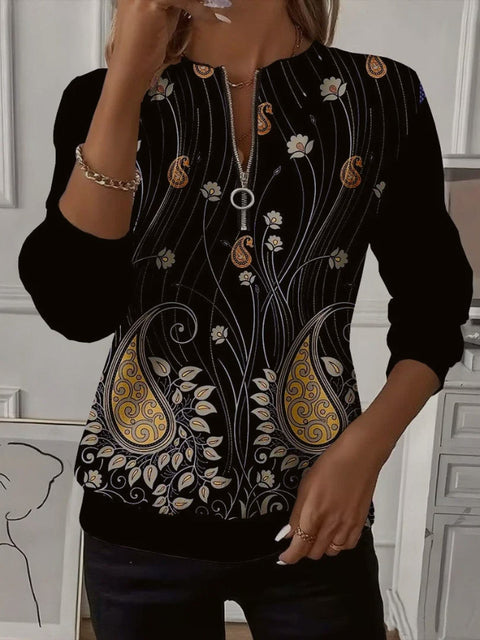 Printed shoulder sleeves long sleeves womanizer m302028