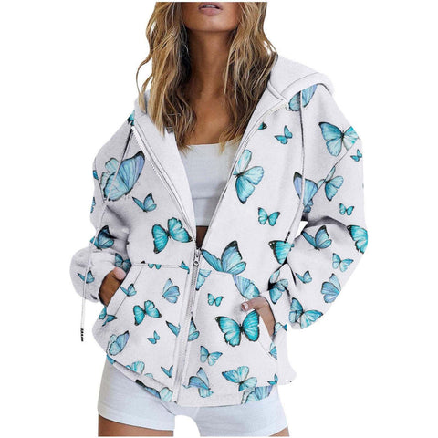 3D printed zipper European size casual fashion women's sweater m301882