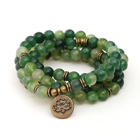 8Mm new Amazon bracelet 108 Buddha beads lotus multi-circle bracelet tree of life pendant item sweater chain m3331309