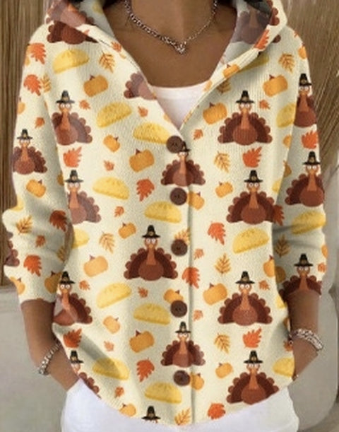 Knitted hooded cardigan sweater jacket fashion women's clothing m302657