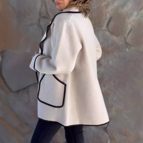 Women's temperament suit collar double-sided woolen jacket m300688