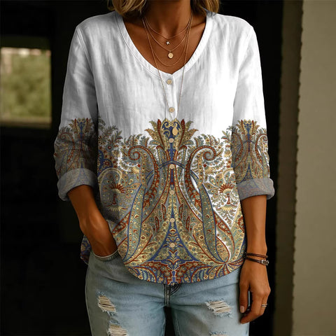 Crew neck women's flower 3D printed top m303179
