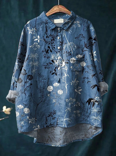 Loose printing round neck casual large size women's T-shirt m302702