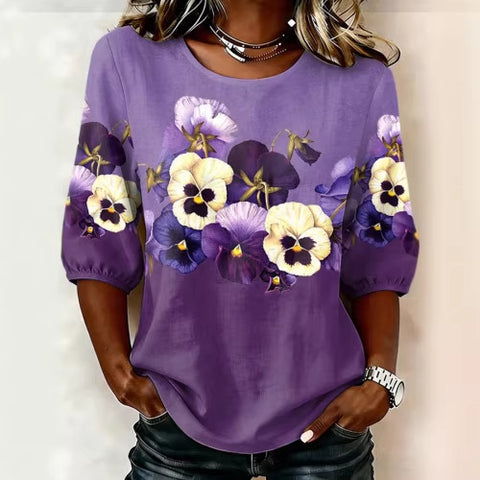 Crew neck T-shirt temperament medium sleeve m302955
