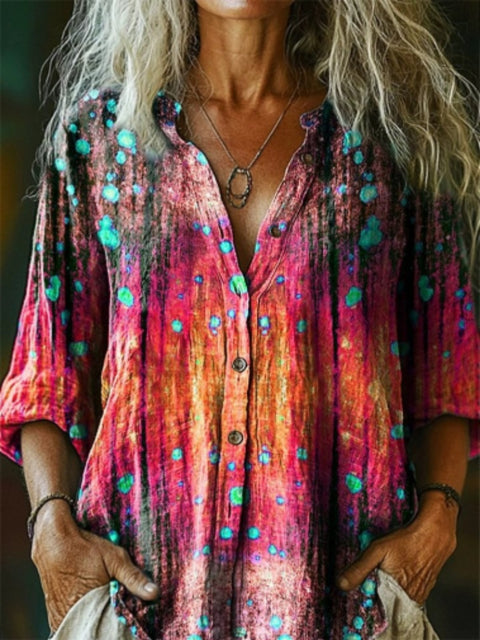 women's large size summer women's casual floral shirt women's small daisy shirt 3D printed shirt m301735