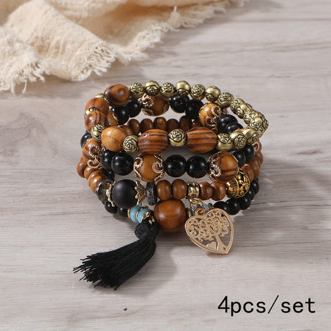 New Bohemian Bracelet Creative Tassel Multi-layer Beaded Bracelet m3331286