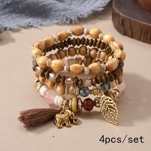 New Bohemian Bracelet Creative Tassel Multi-layer Beaded Bracelet m3331286